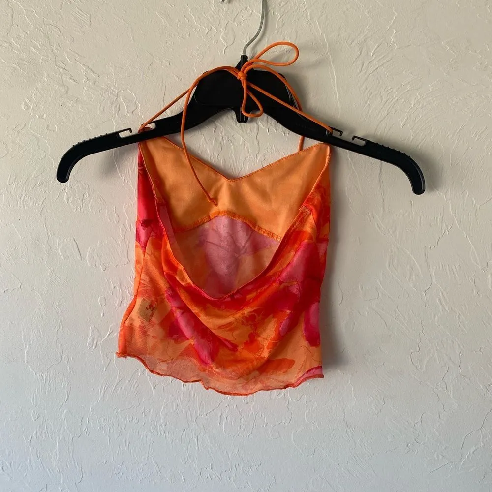 SHEIN orange and pink floral two piece skirt set - Image 7