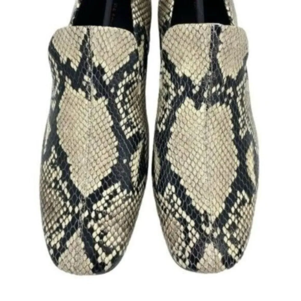 Women’s Baudelaire Square Toe Snakeskin Embossed Leather Loafers - Image 3