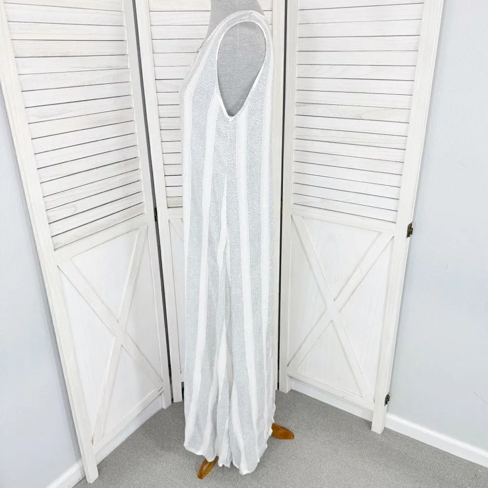 Natural Impressions Striped Muslin Swim Cover Maxi Dress White Medium White - Image 2