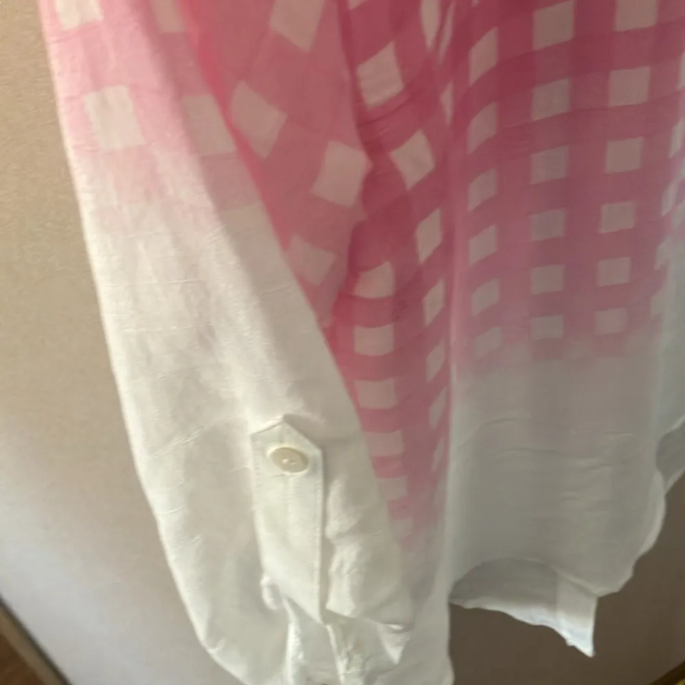 Good days only Pink and White Checkered Shirt petite small Size undefined - Image 5