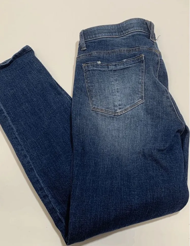 Democracy Womens Denim Jeans Low Rise Distressed Blue Size 6 - Image 1