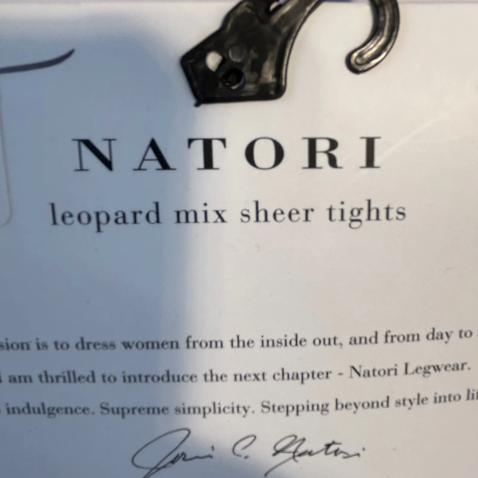 Natori Leopard Mix Sheer Tights Black Size Medium - Image 8