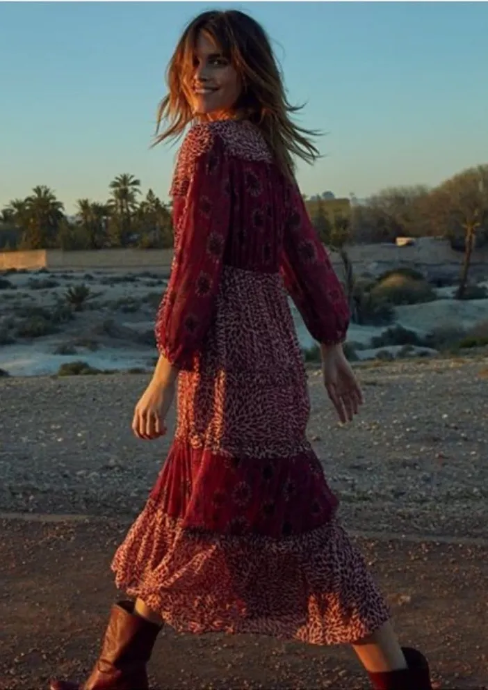 fitted lace wedding dress Vintage Gypsy Red Maxi Dress main image 1