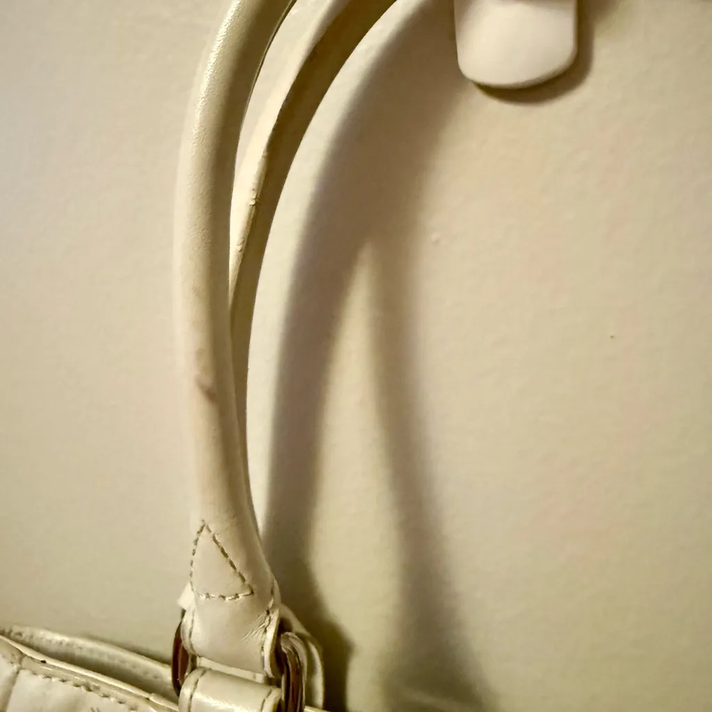 Coach Multicolor Striped Canvas Tote Bag White Leather Trim - Image 10