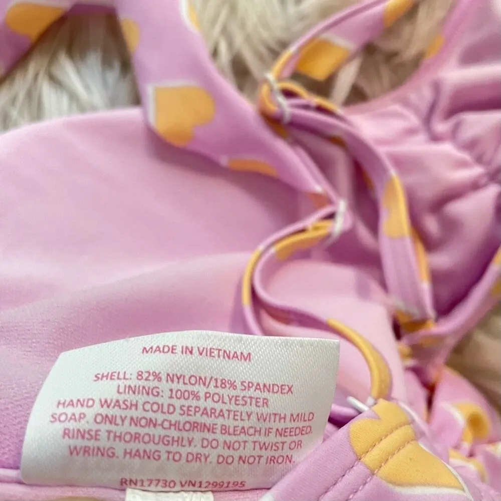 Lilac Heart Flutter Ruffle strap bikini swim top D/DD D DD - Image 9