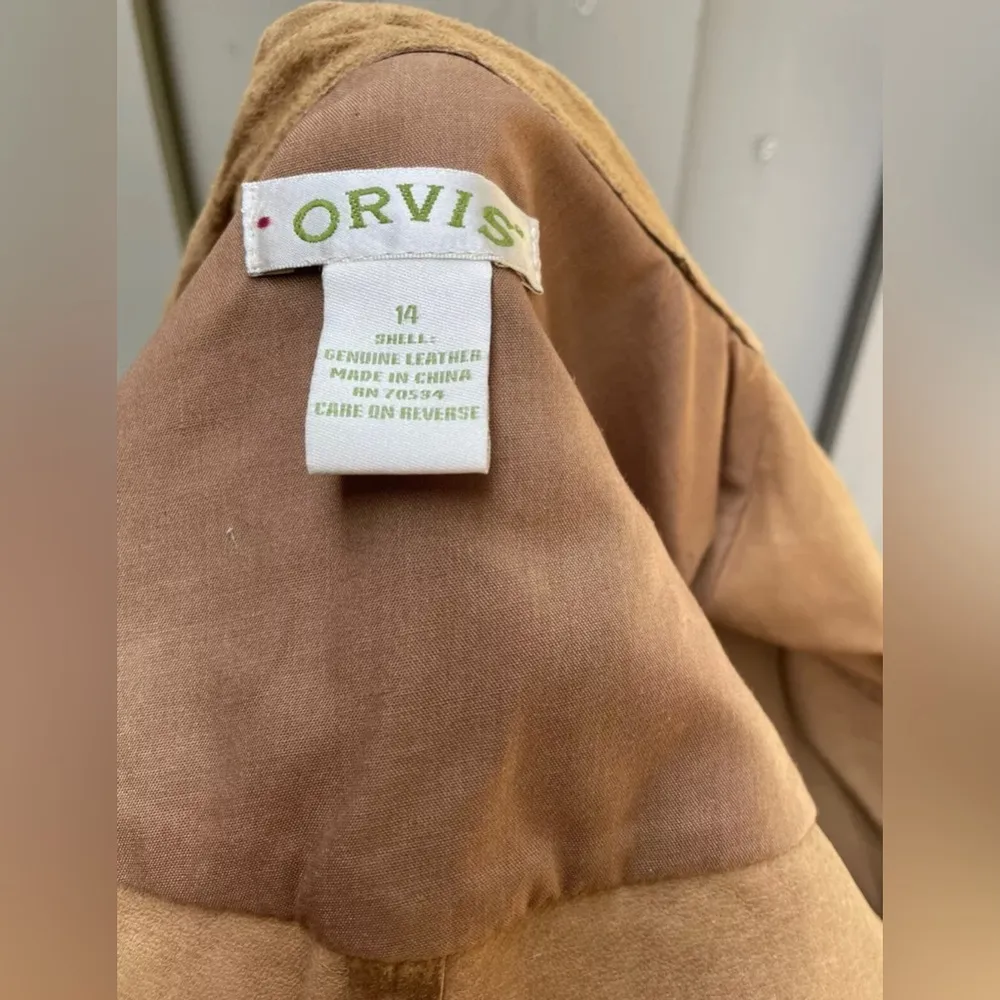 Orvis Soft Suede Button Down Shirt Jacket With Silver Buttons Women’s Sz L - Image 4