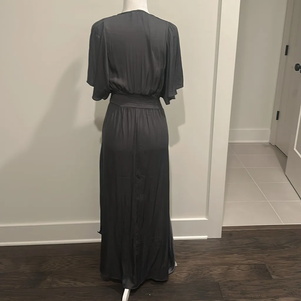 NWOT Grade and Gather Dark Gray Satin Dress Sz M - Image 6