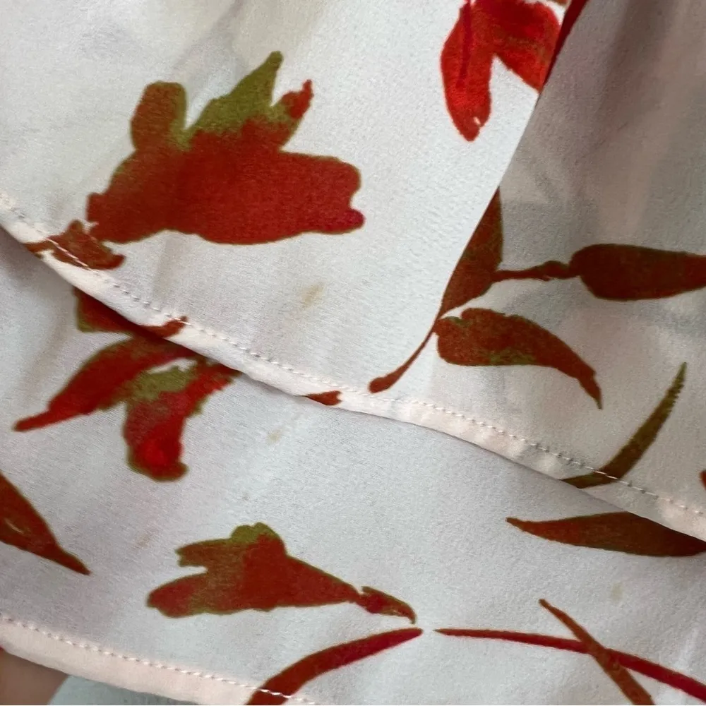 Lovers + Friends Peach Pink Floral Dress Smocked Neckline Small - Image 7