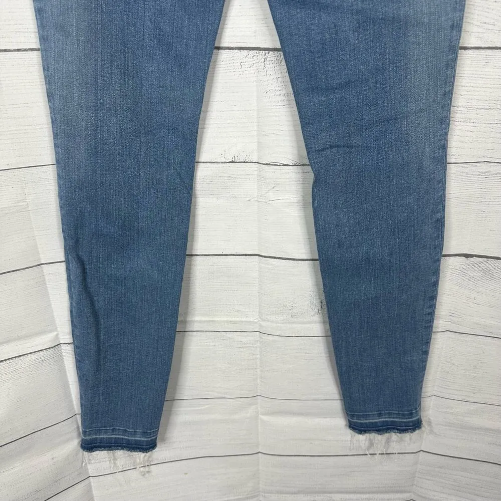 AYR Womens size 26 The Riser Skinny Denim Jeans Raw Hem Neon Jupiter - Image 7