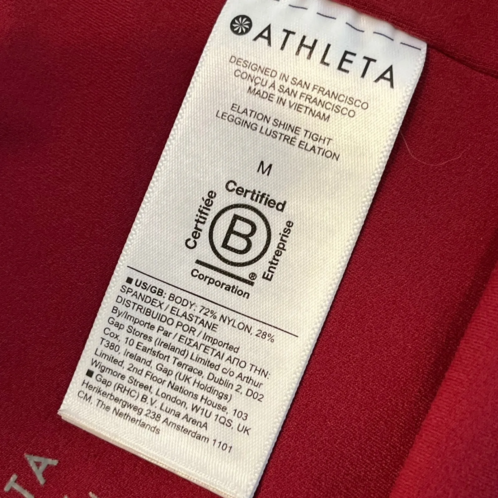 Athleta Medium Elation Shine Tight Lustre Legging Red Athleisure Workout Yoga - Image 8