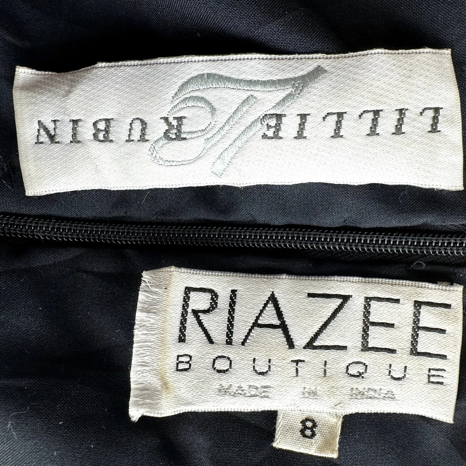 Vintage Naeem Khan Riazee Lillie Rubin Gown Maxi Dress Beaded Sequin Black 8 - Image 2