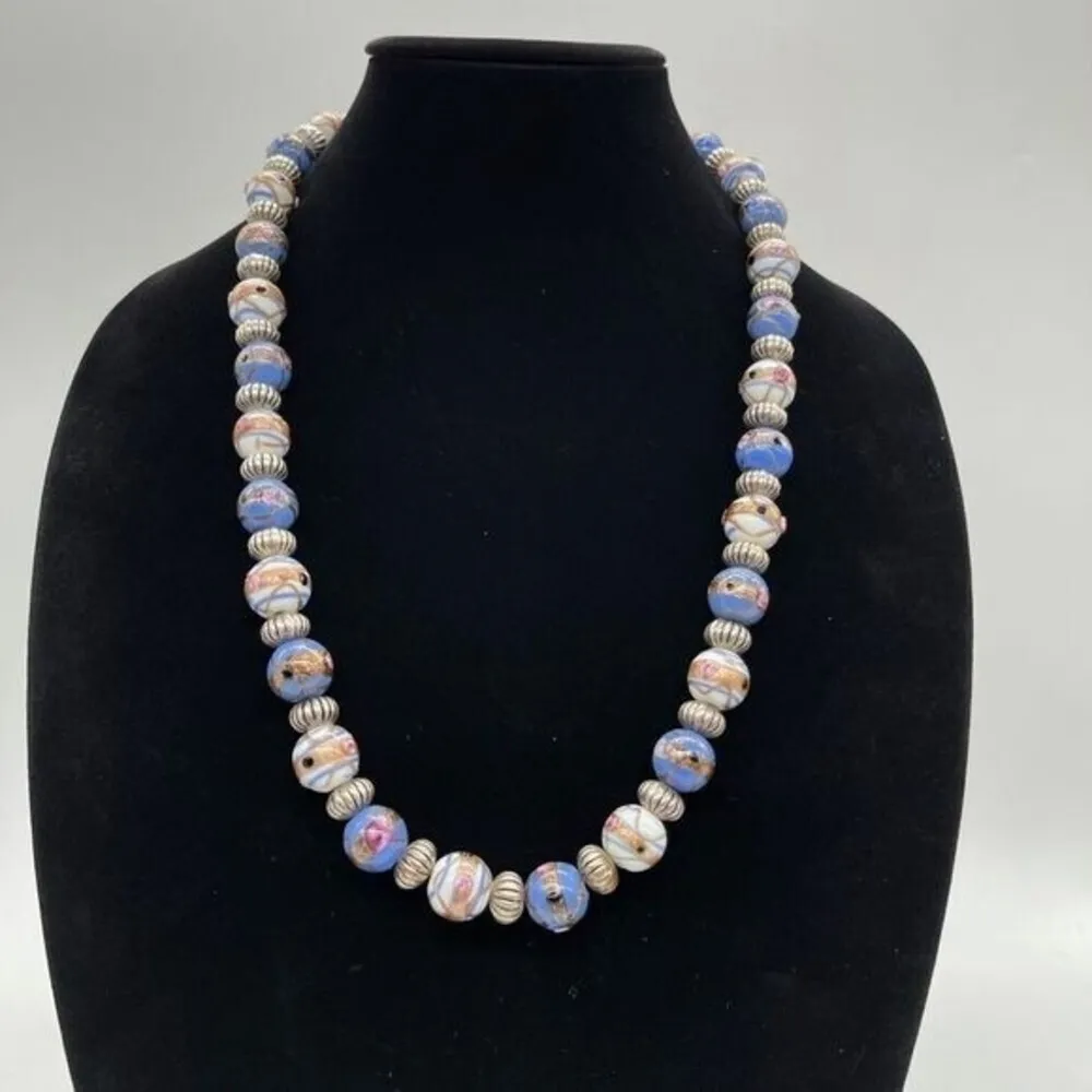 Vintage Chinese Cloisonné Enamel & 925 Sterling Silver Necklace - Image 6