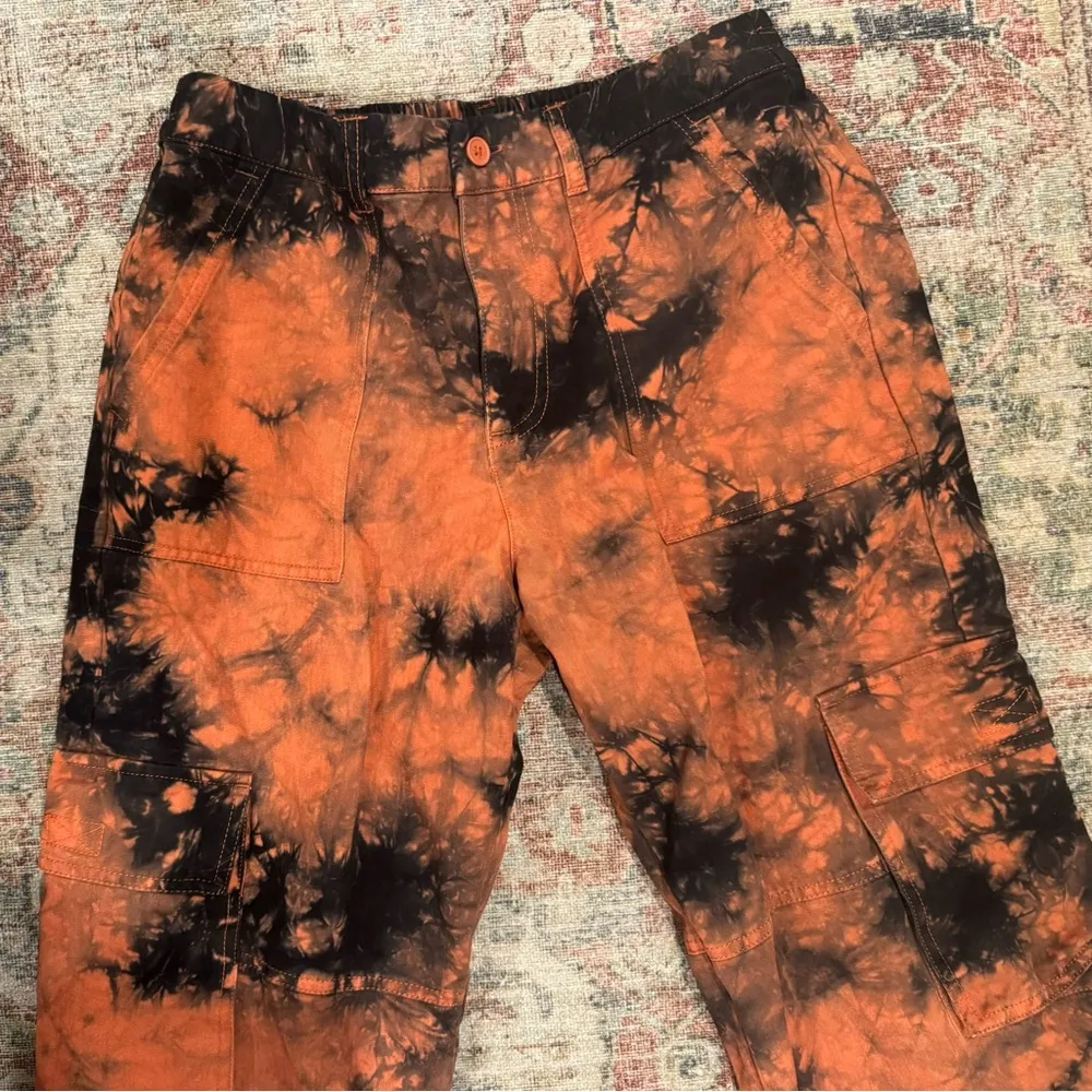 Empyer Empyre ‘Echo Black/Orange Cargo Pants’ size Small - Image 3