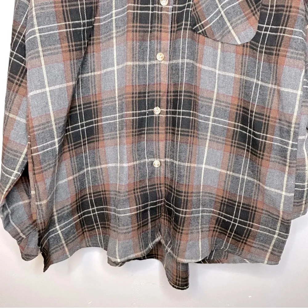 AEMI + CO Not Your Dad’s Flannel Shirt Size M NWT Brown Size M - Image 8