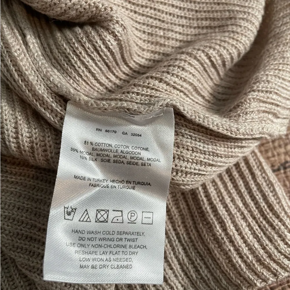 Anthropologie Knitted & Knotted Tan Beige Sweater Dress Silk Blend Size Small - Image 5