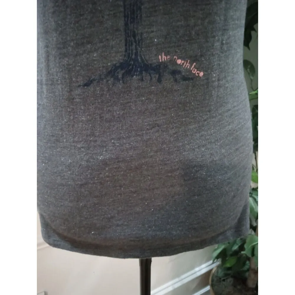 The North Face Women's Gray Slim Fit V Neck Short Sleeve Top Blouse Size Medium - Image 4
