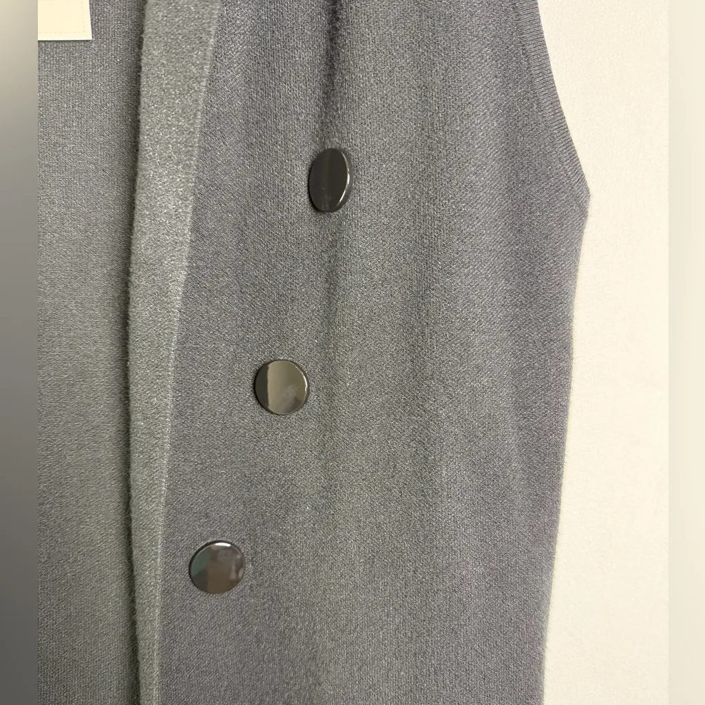 Sioni Women’s Black Sleeveless Longline Vest Blazer Minimalist NWT Sz XL - Image 2