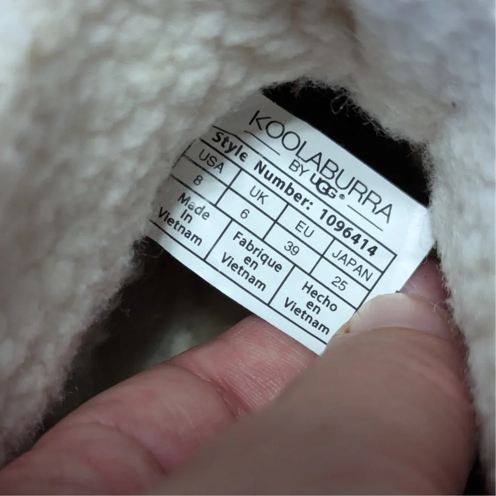 UGG Koolabura Isana Suede Shearling Boots Olive Green Booties Fur Trim Womens 8 - Image 7