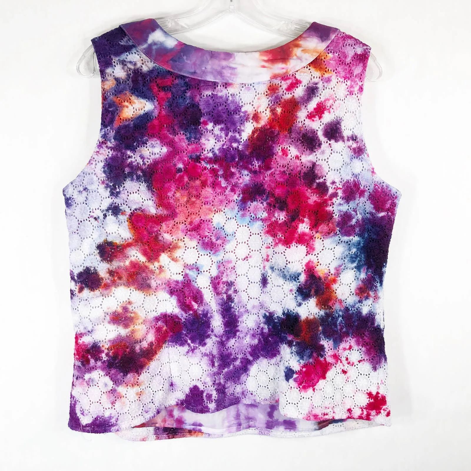 Boden Size 14 Top Handmade Tie Dye‎ Lavender Haze Purple Pink Blue Lined 1219 - Image 2