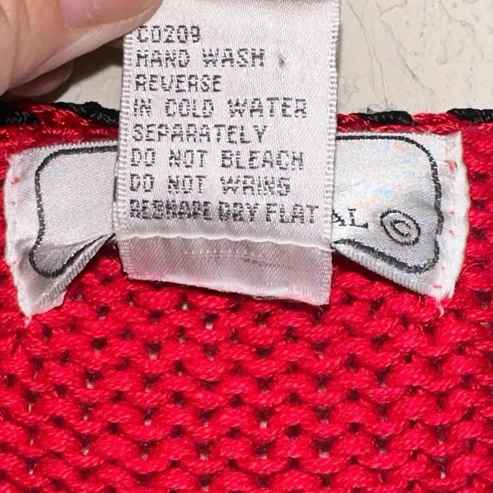 Lisa International Vintage Red Striped Colorful Button Down Sweater Cardigan Size M - Image 5