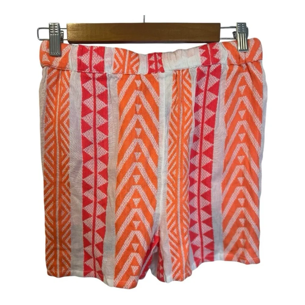 FARM Rio Anthropologie Red Embroidery Rose Printed Shorts Small Elastic Tie - Image 4