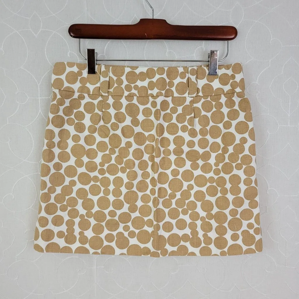 J. Crew Khaki &‎ White Polka Dot MIni Skirt Siz - Image 2