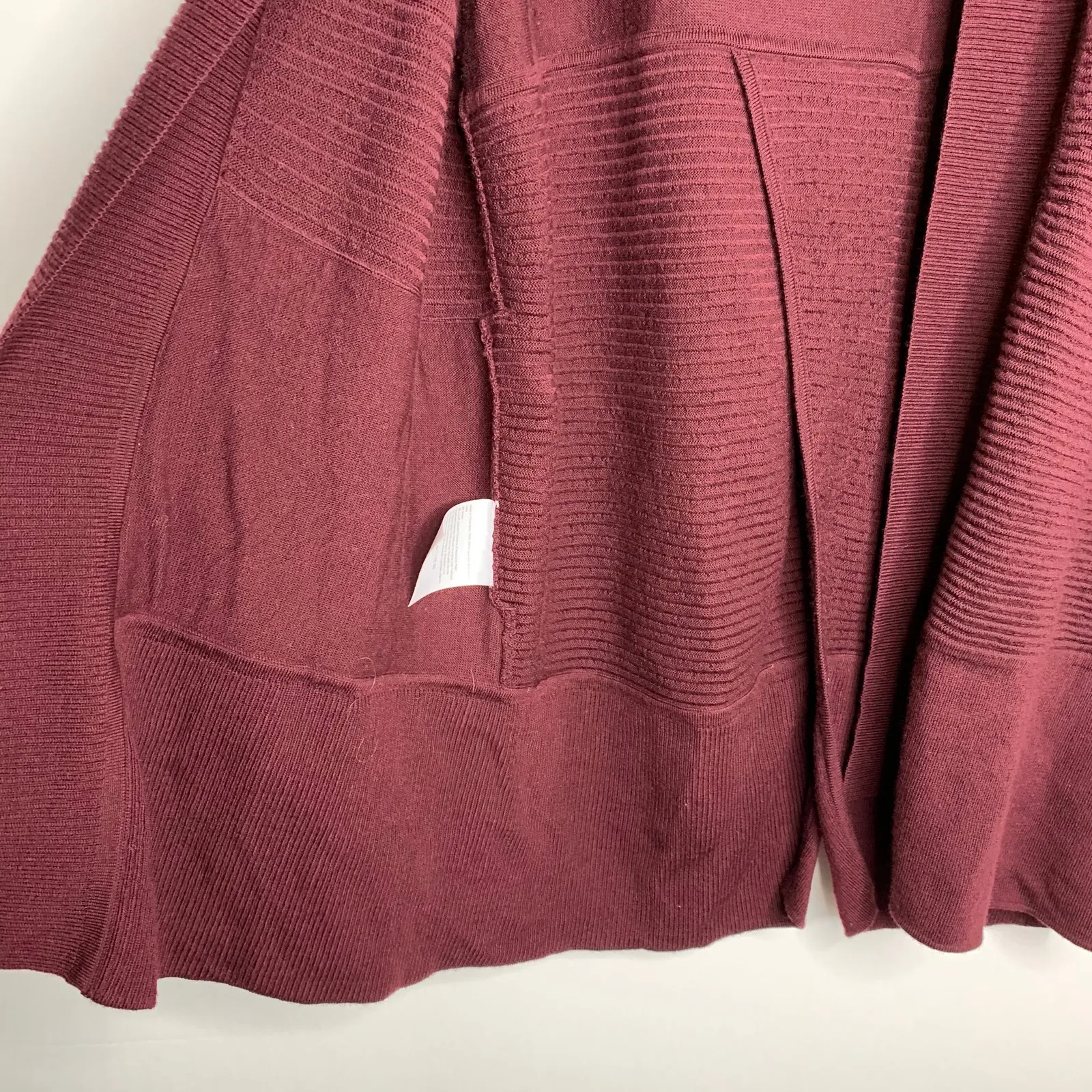 Lululemon Sit in Lotus Heathered Plum Cardigan Wrap Sweater Burgundy Wool 4 - Image 12