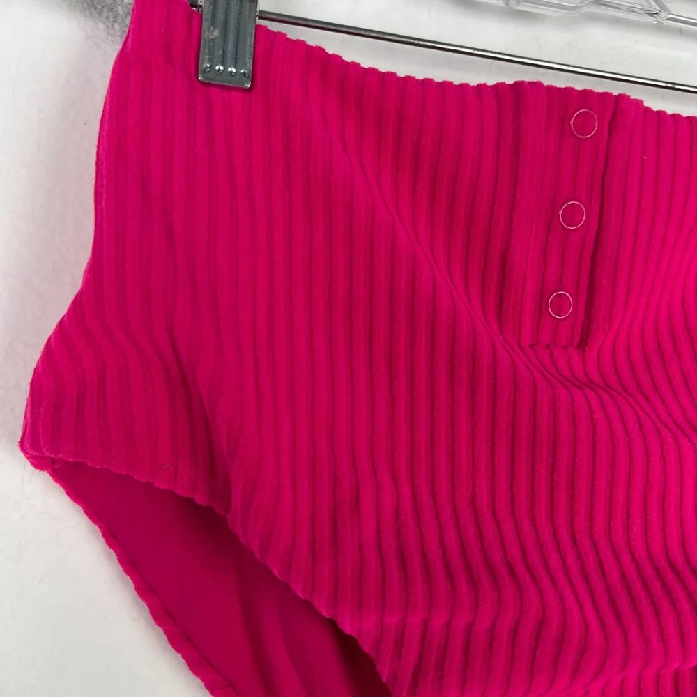 NWT Andie Swim The Snap Bikini Bottom Rib Terry Neon Hibiscus Size XS NEW - Image 2