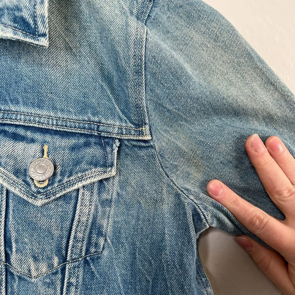 Levis Womens Blue Denim Fall Trucker Jean Jacket Medium pc9-70270-0073 Masc - Image 6