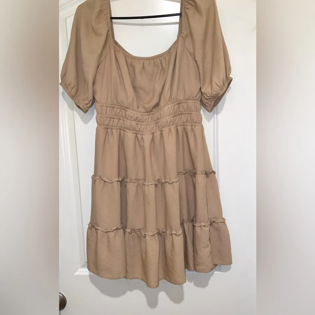 Lily Rose Tan Tiered women dress - Image 2