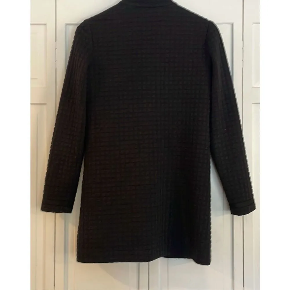 Sara Campbell black quilted jacket cardigan xs - Image 11