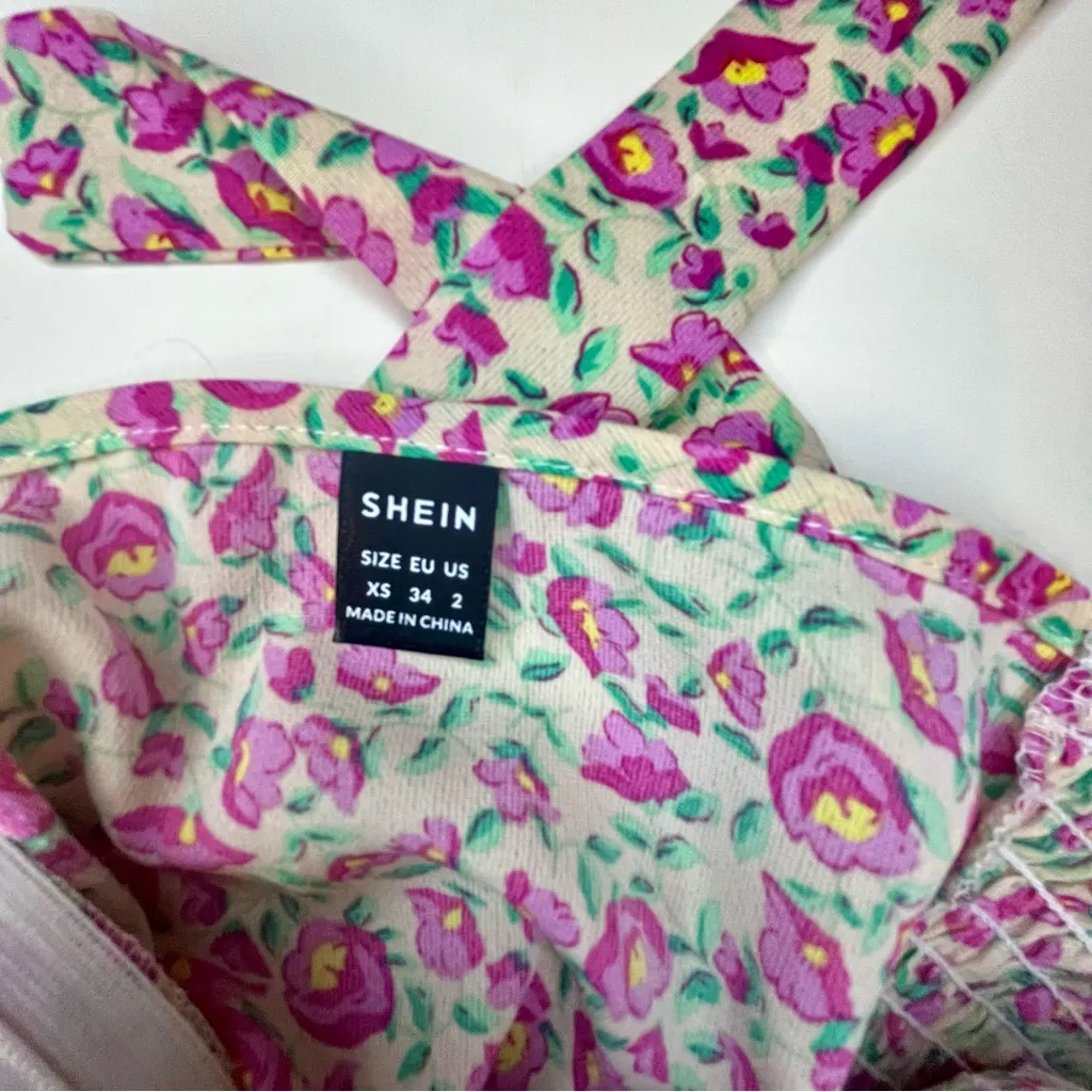 Women’s Pink Floral Backless Dress Size XS Wedding Party Cocktail Boho Fairy - Image 6