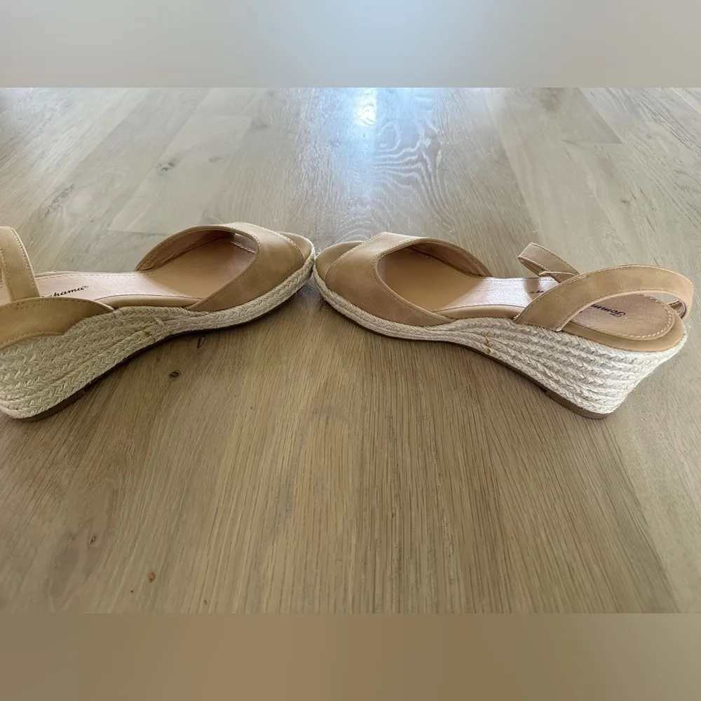 Tommy Bahama Caisy nude tan open toe espadrille wedges size 9 - Image 6