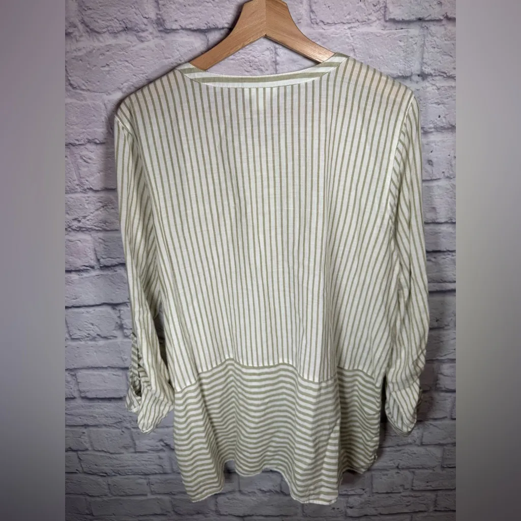 J Jill Tunic Top Popover Coastal Cottage‎ Lagenlook Boho Minimalist Quiet Luxury Size L - Image 3