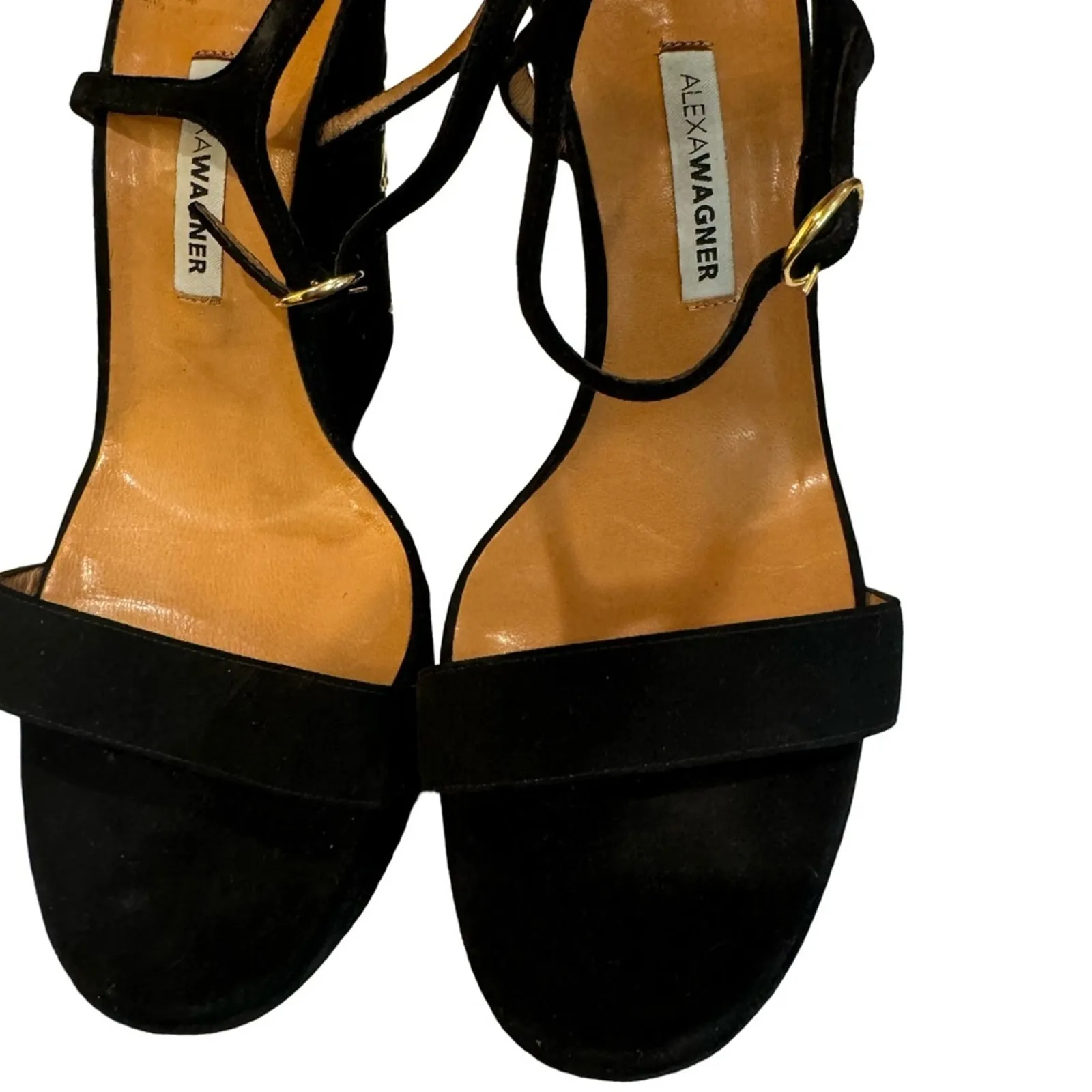 Alexa Wagner Metal Dragon Suede Platform Wedge Sandal 39IT Black Size 8 - Image 6