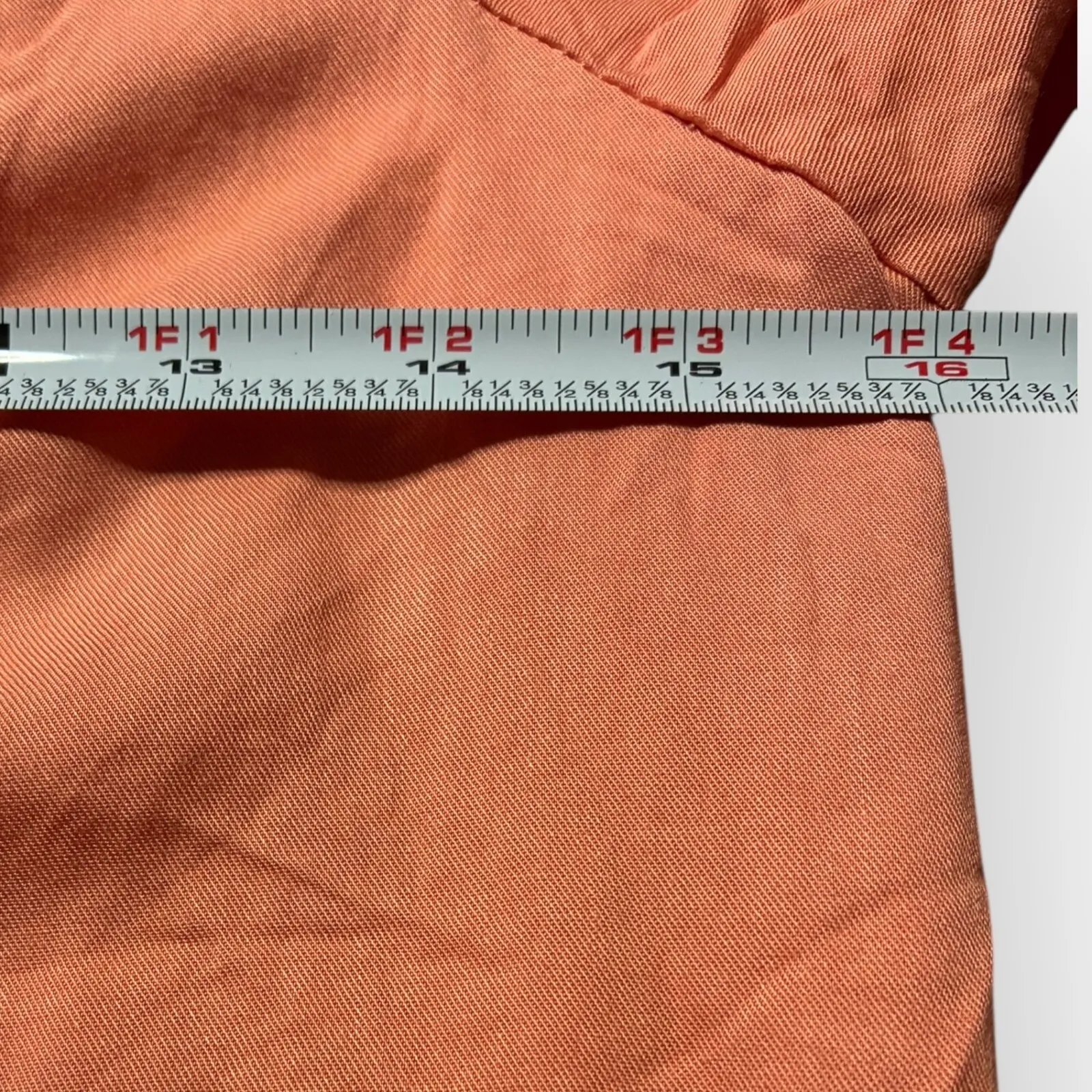 NWT JustFab XS Peach Orange Off Shoulder Lace Sundress Tie Waist - Image 7