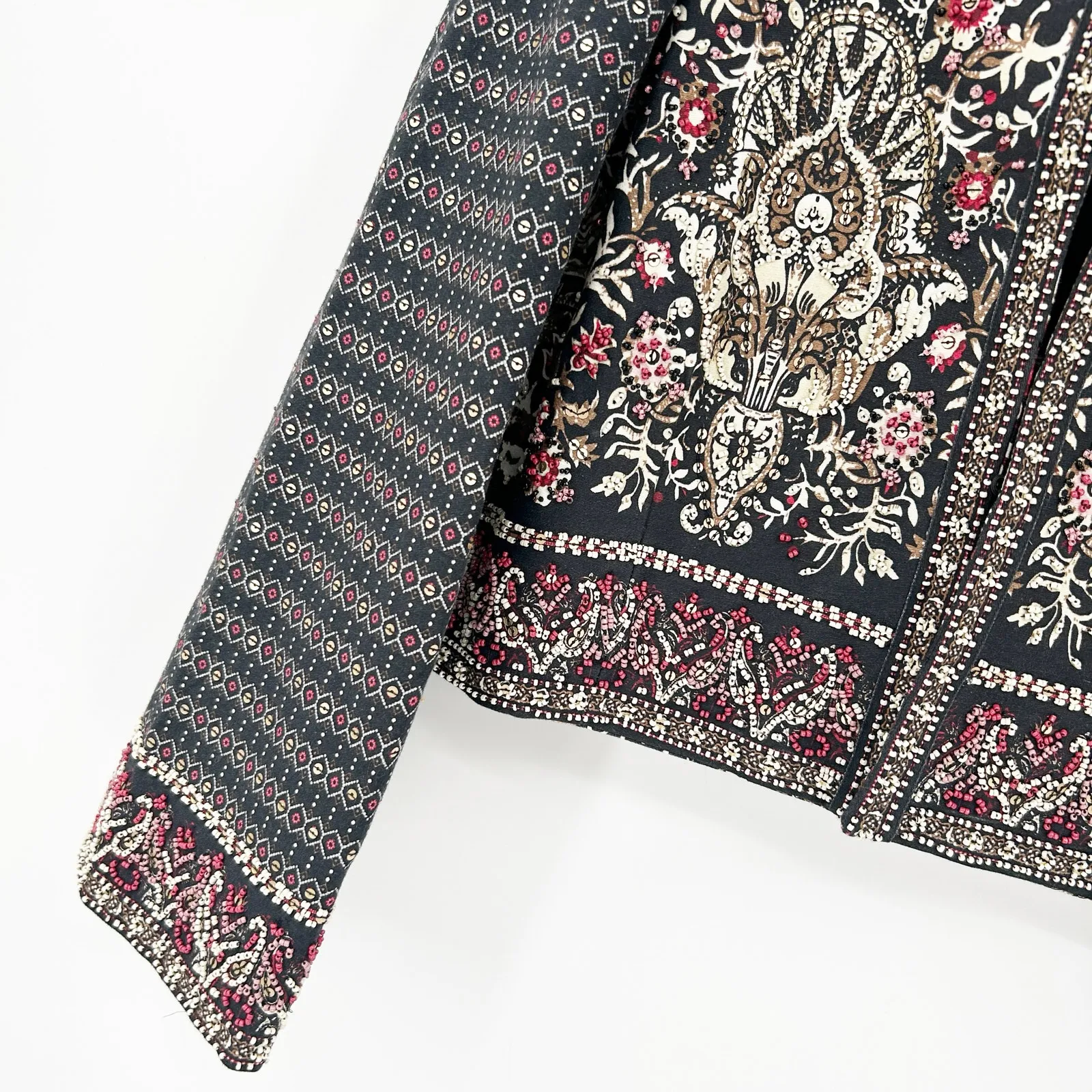 NWT Soft Surroundings Womens Sequin Beaded‎ Mandala Bolero Crop Blazer Jacket 1X - Image 3