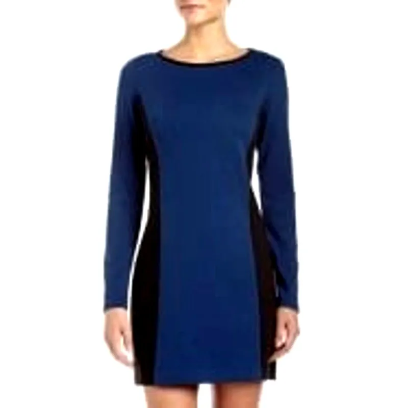 Laundry by Shelli Segal Night Sky Long Sleeve Scoop Neck Mini Dress Blue Black 8 - Image 2