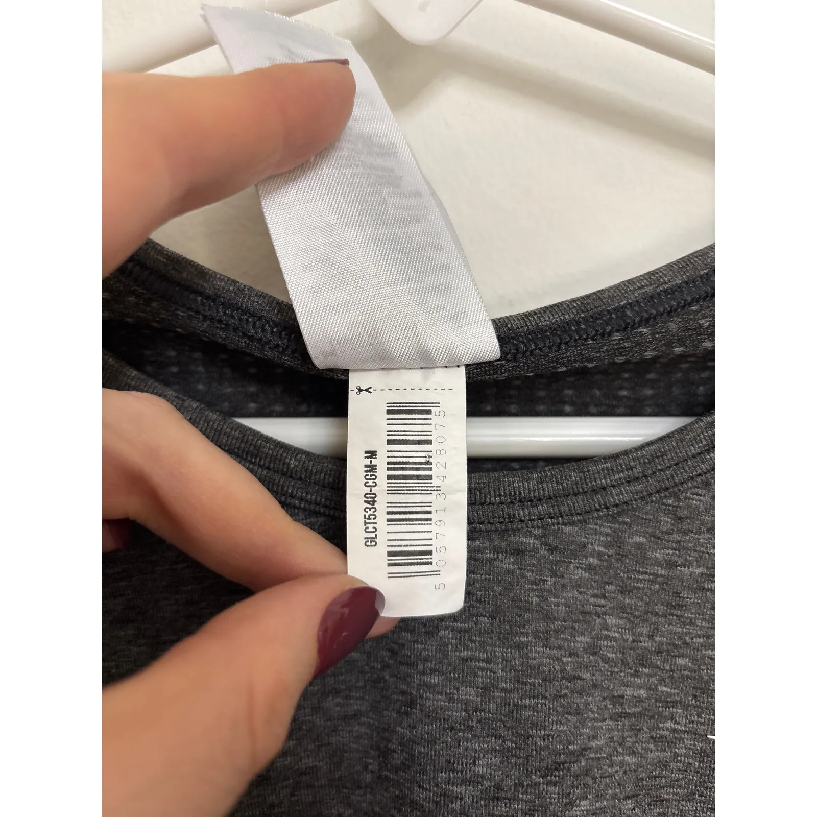 Gymshark Crop Top Womens Medium Charcoal Marl Vital Seamless 2.0 Long Sleeve - Image 4