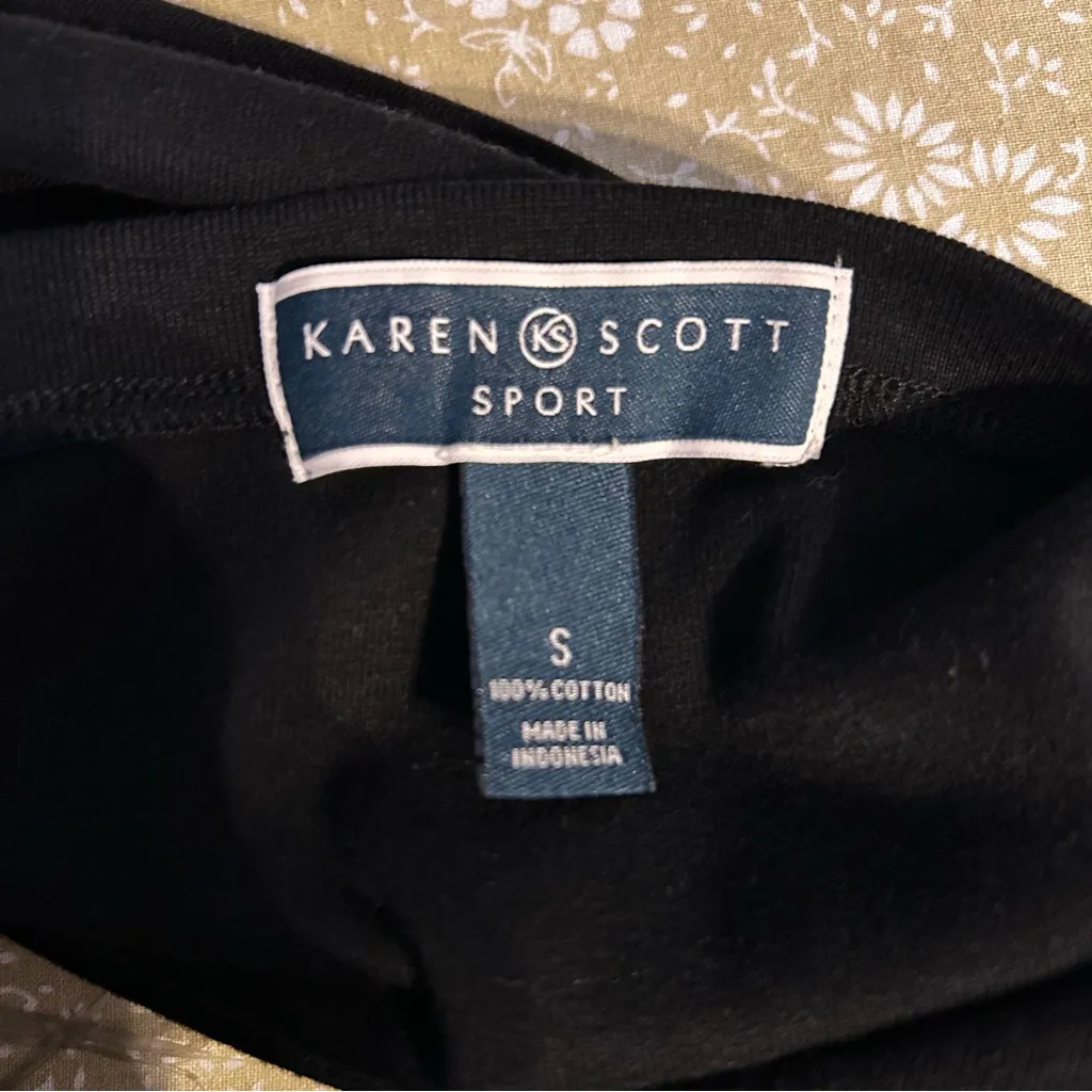 Karen Scott Sport Black Cotton Dress Size Small | Classic Short Sleeve - Image 5