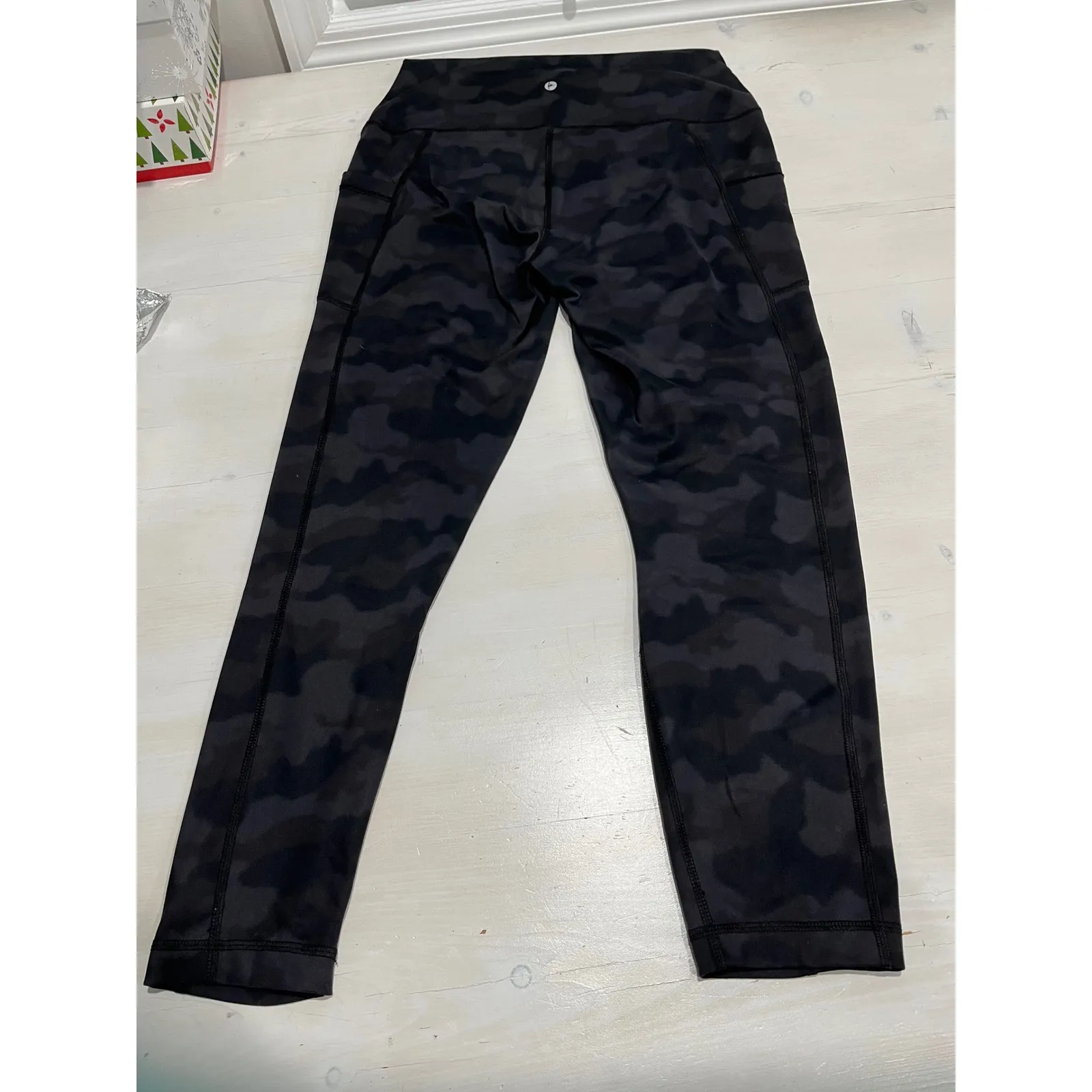 90 Degree By Reflex Camo Leggings with Pockets High Waist Athletic XL‎ Black - Image 7