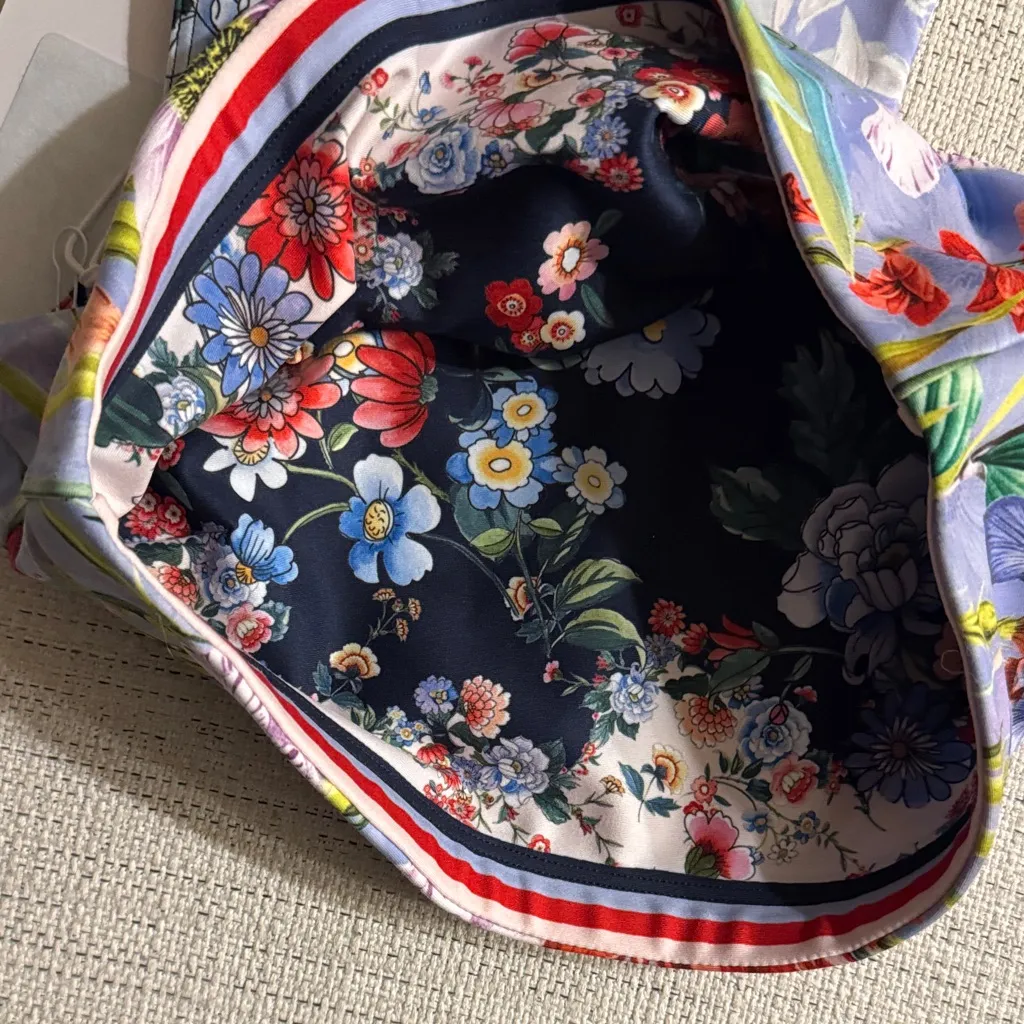 Johnny Was Floral Sports Bra - Blue and Multicolor - Image 3