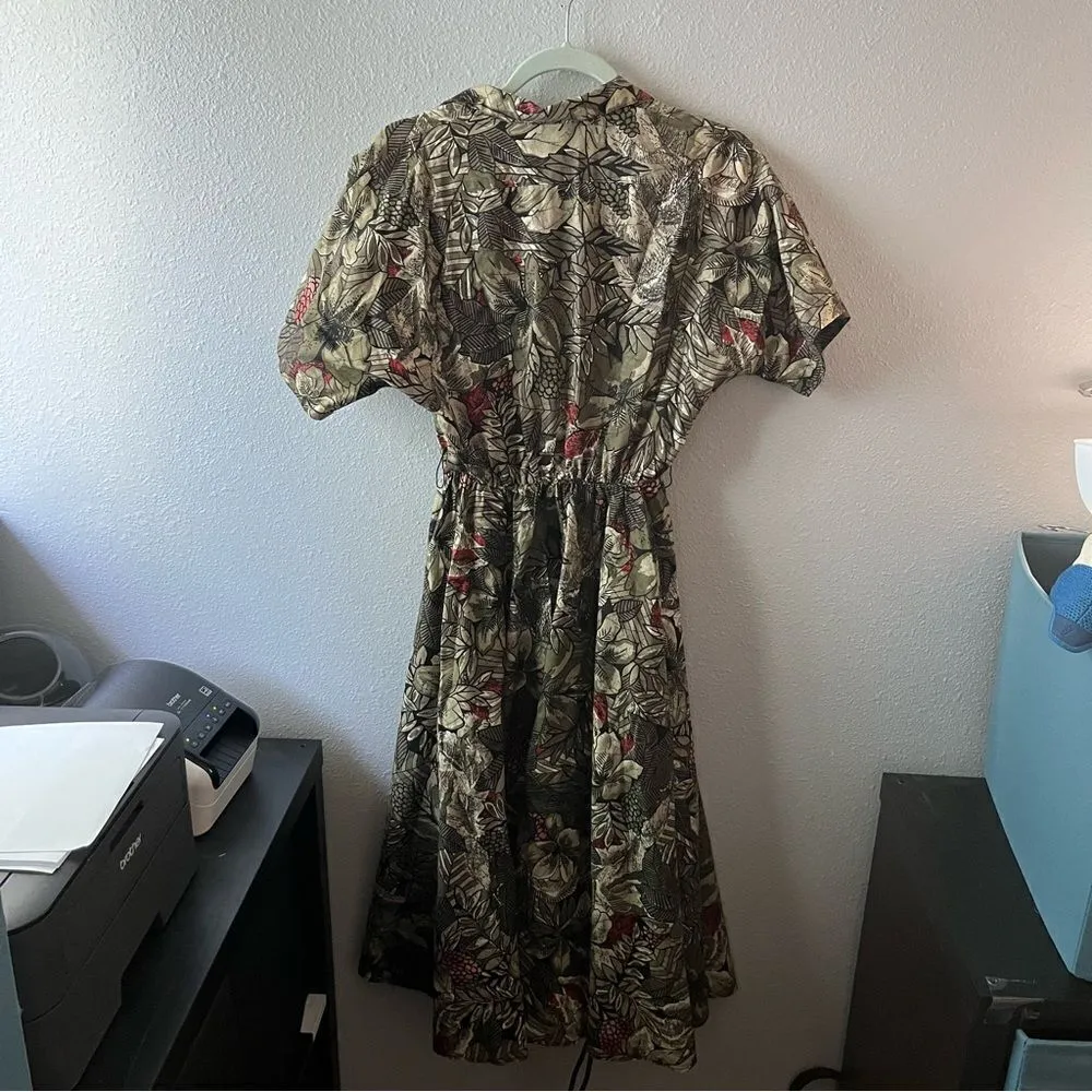 Hawaiian Shirt Midi Dress Black - Image 5