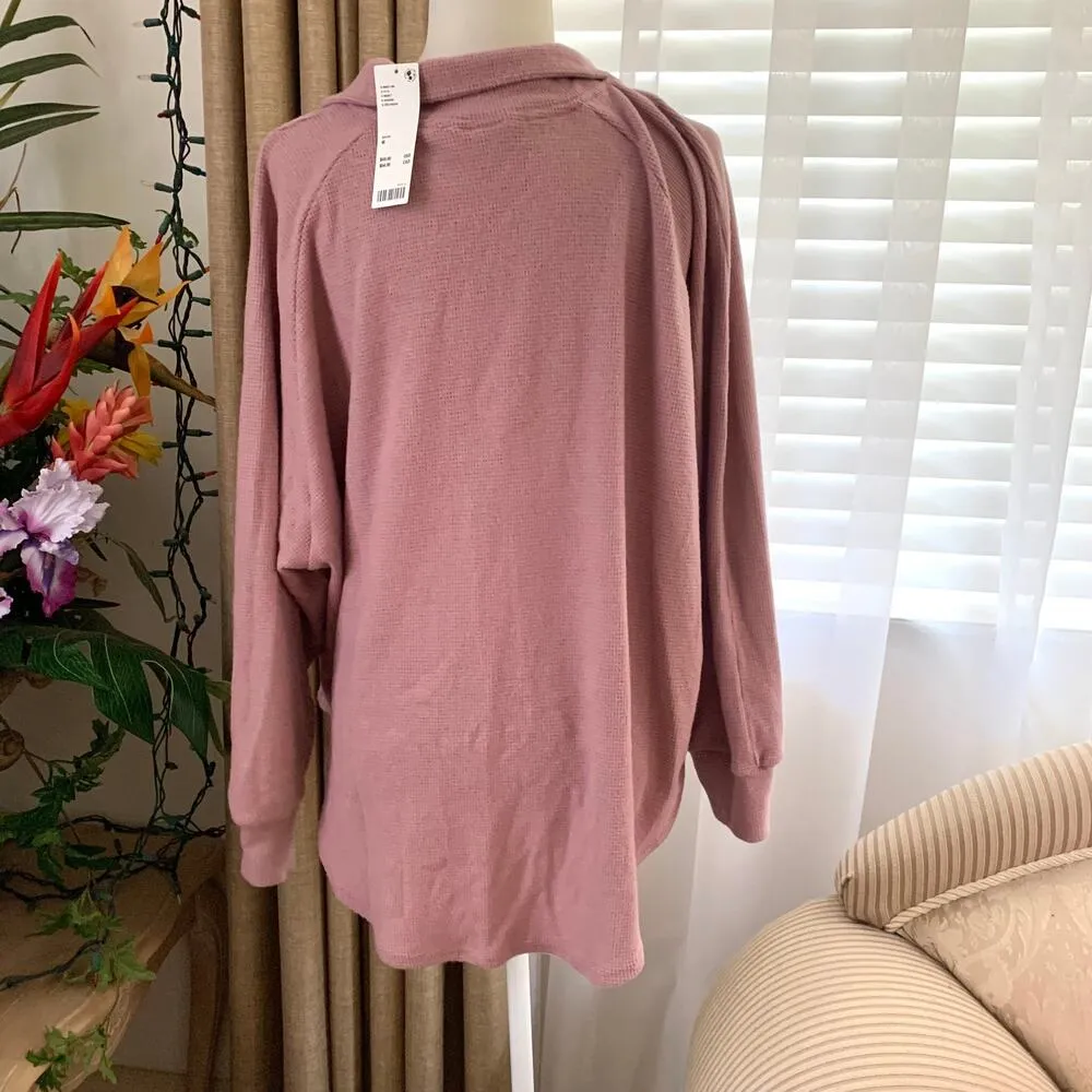 Urban Outfitters Out From Under Cosima Collared Top & Kick Flare Pant SET Mauve - Image 9