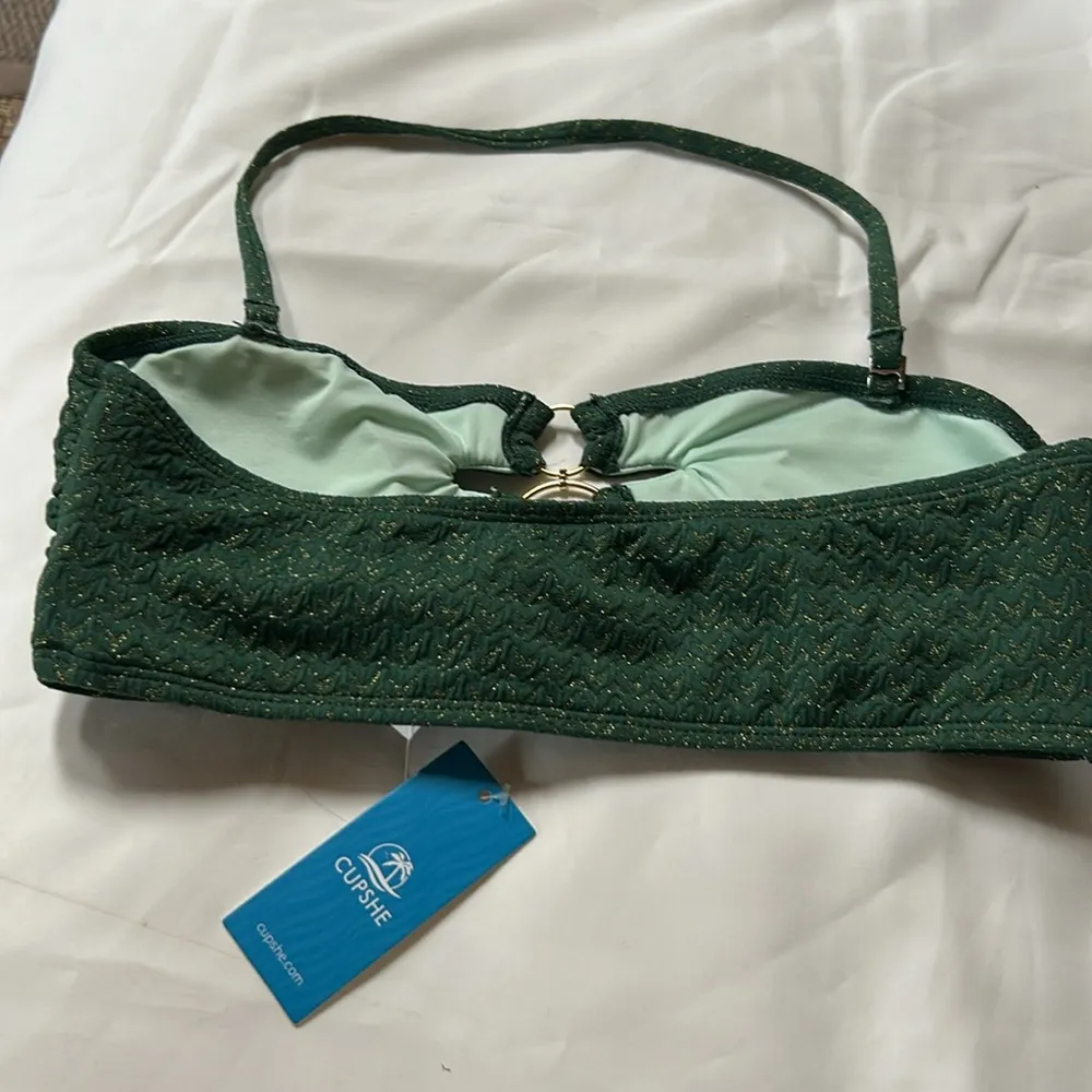 COPY - Cupshe Emerald/Gold Halter or Tube Top Bikini TopSize Sm-NWTS - Image 4