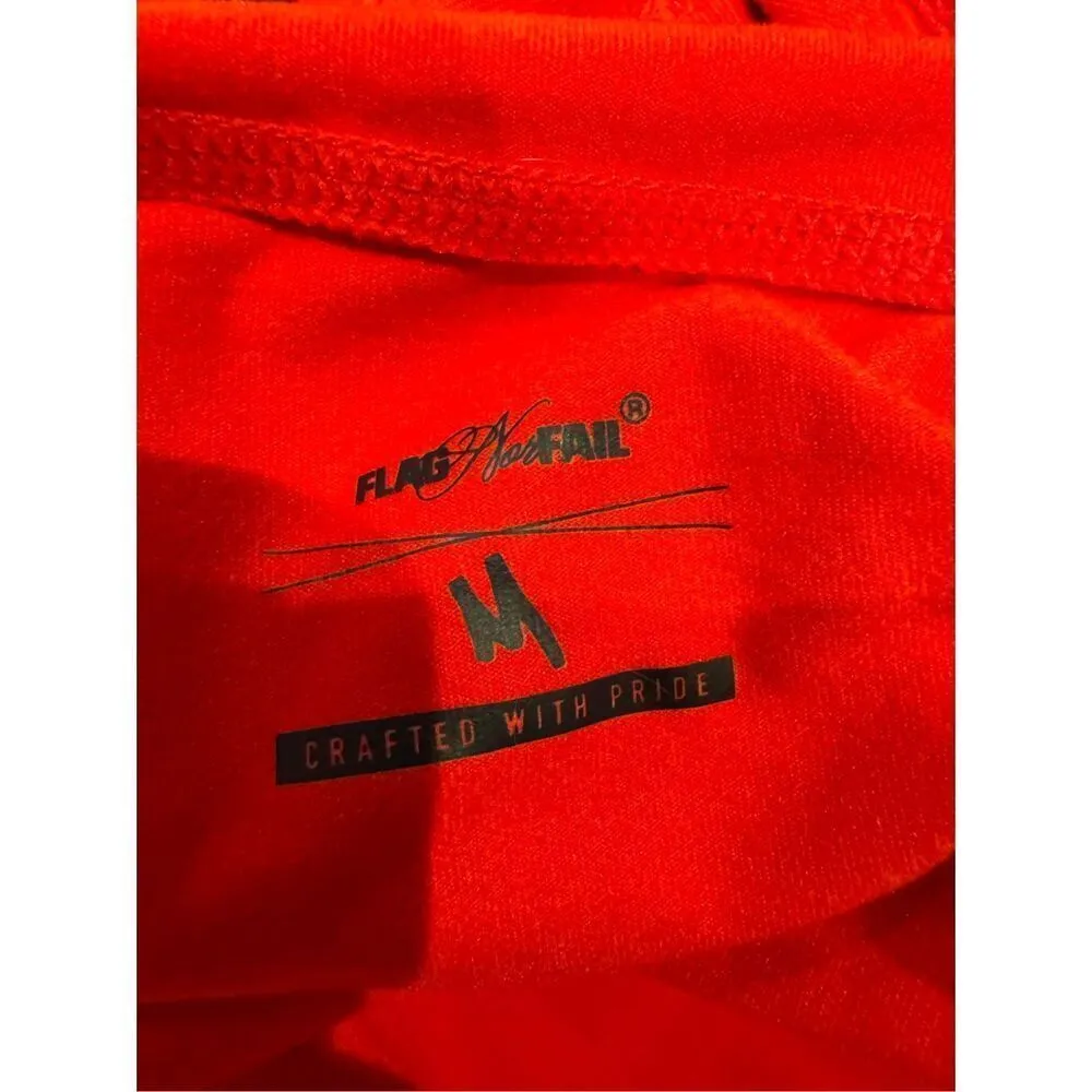 Flag nor Fail ladies Track Base Layer Hoodie in Red Size Medium - Image 4