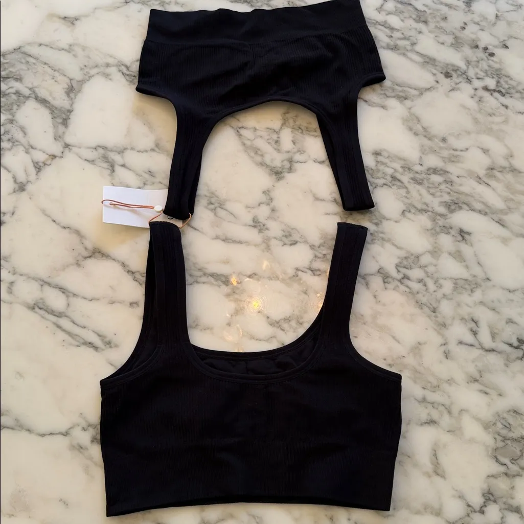 NWT Quince Women's Black Comfort Rib Tank Bralette (2-pack) Sz S Sold Out Online - Image 7