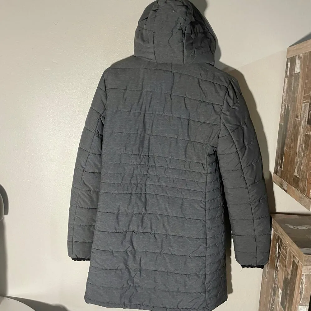 Express woman’s long puffer coat, small, winter coat, puffer coat Gray - Image 9