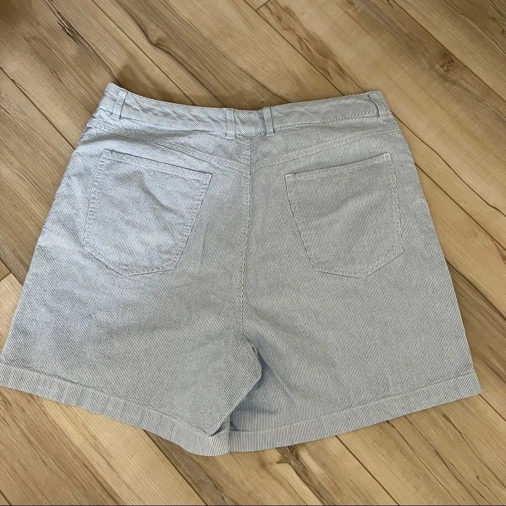 Talbots blue stripe classic cotton shorts 10 - Image 2