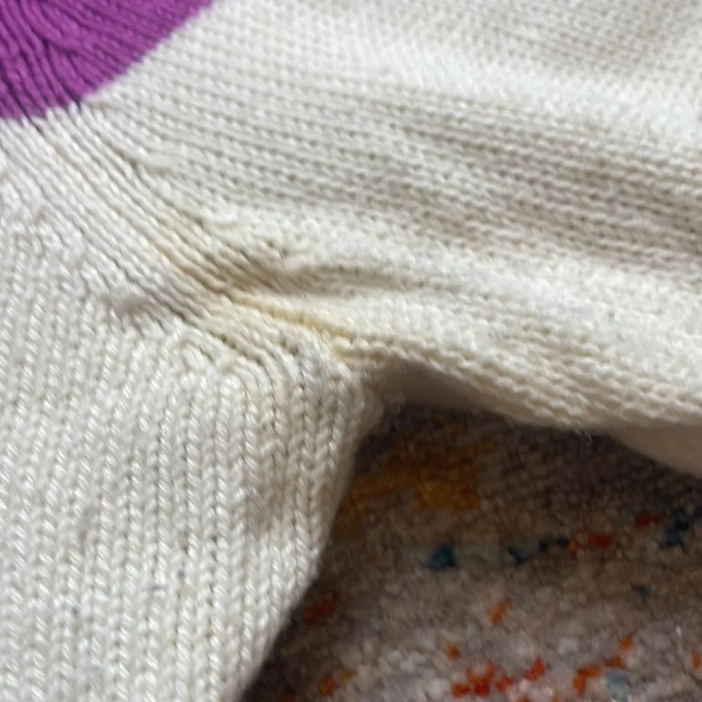 Bop Basics Wide Stripe Roll Neck Sweater Purple Size XS - Image 9